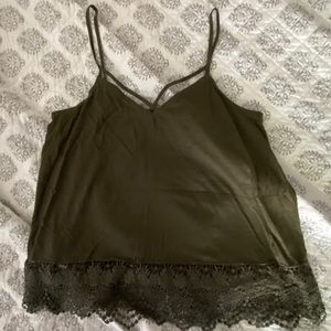 Dark Green Express Camisole w/ laced bottom